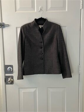 Jones Studio Charcoal Funnel Collar Blazer